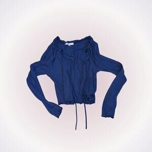 Gaze blue frill edge tie front cardigan | Sz S